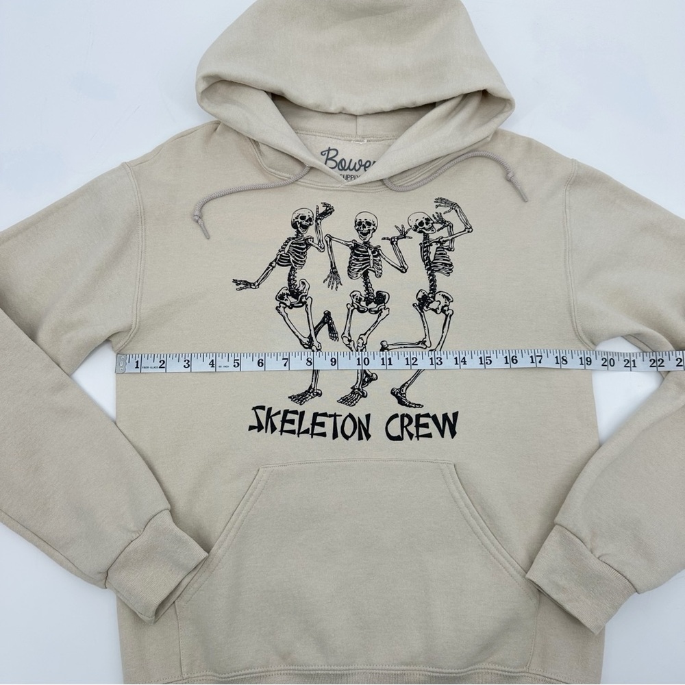 Bowery Supply Co. Skeleton Crew Graphic Hoodie Beige Size Small - Picture 7 of 9